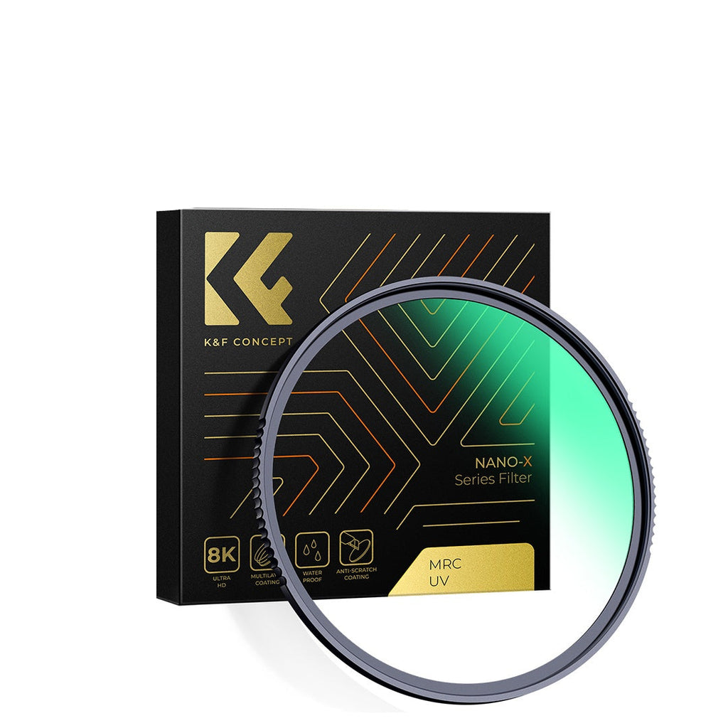 K&F 49-82mm Nano-X MC UV Slim Filter, Waterproof, Anti-scratch, Green coated German 28 layer coating Lens Filter K&F Concept