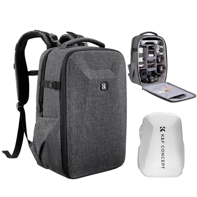 K&F Concept Hard Shell Design Camera Backpack 22L - Gray Camera Bag K&F Concept