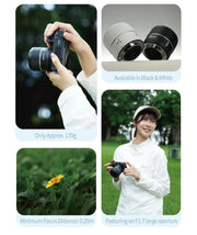 Meike Air 25mm F1.7 White lens, about 169 g