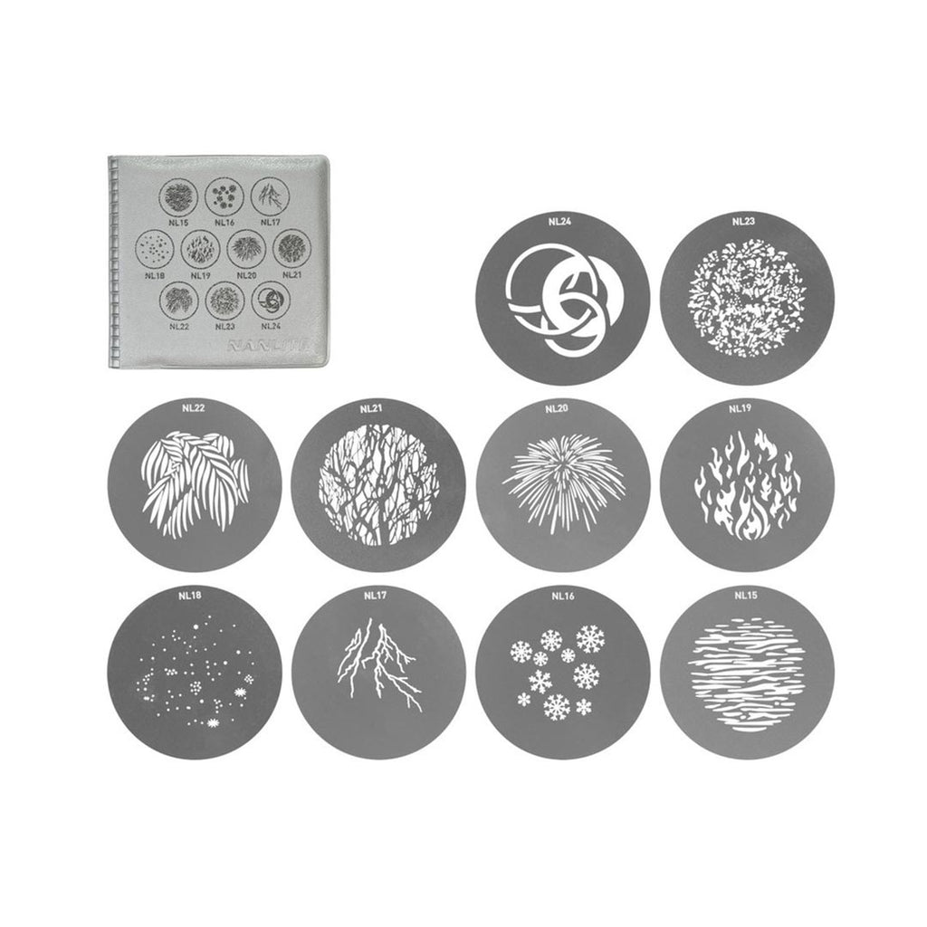 แผ่น GOBO ไฟโปรเจกชัน Nanlite AS-GB-FMM-SET2 ชุด 10 ลาย