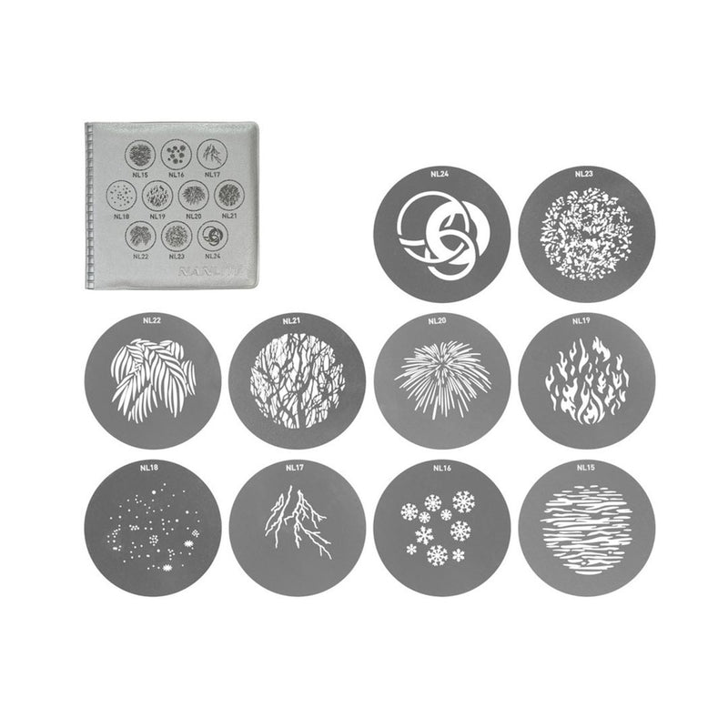 แผ่น GOBO ไฟโปรเจกชัน Nanlite AS-GB-FMM-SET2 ชุด 10 ลาย