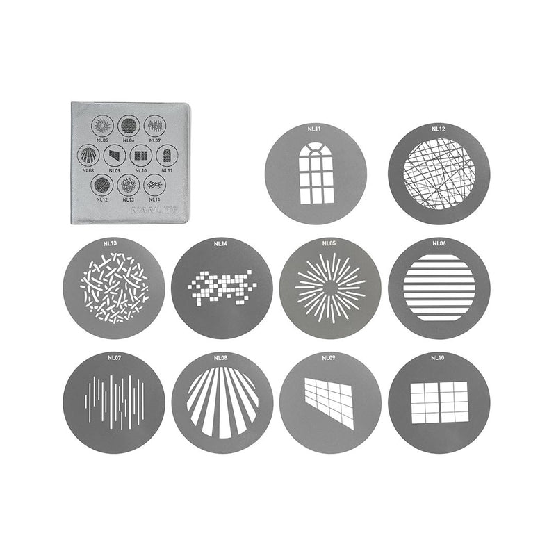 Nanlite GOBO Set 1 for projection attachments, set of 10 patterns