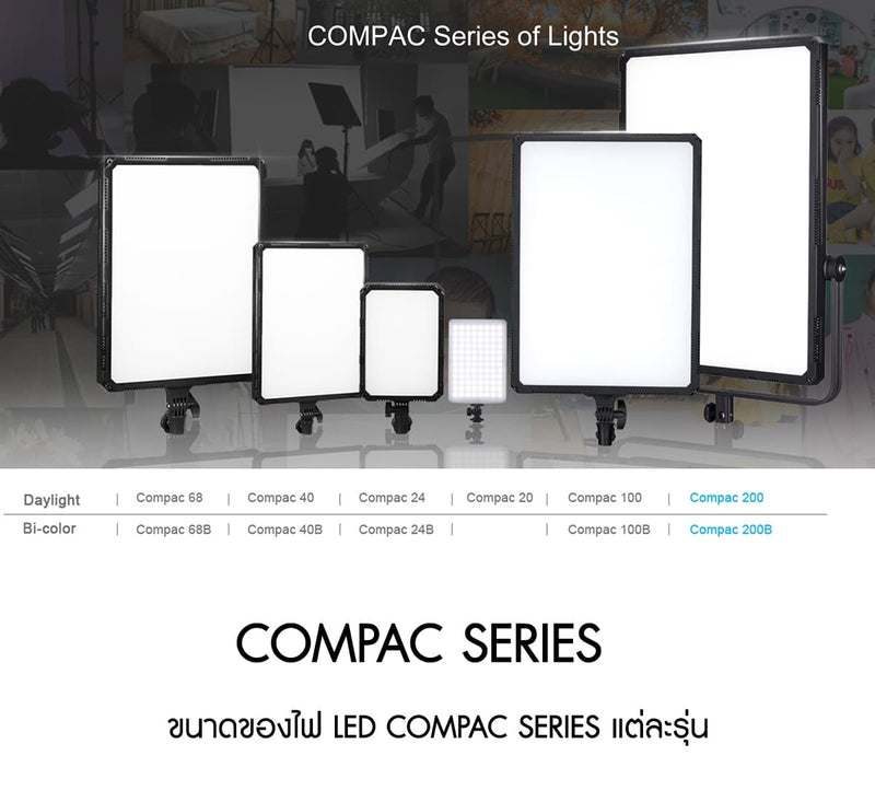 ไฟแผง Nanlite Compac 200B กำลังไฟ 200W