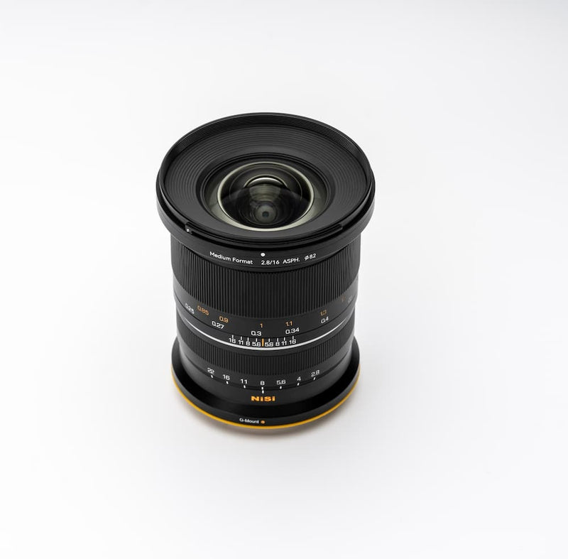 NiSi MF 16mm F2.8 ASPH. Ultra-Wide Medium Format Len มุมมองด้านหน้า
