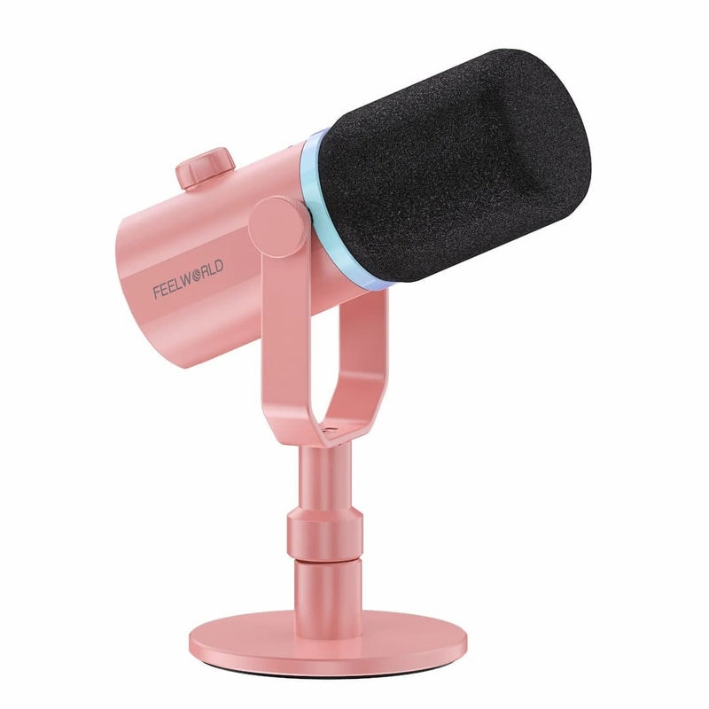 FEELWORLD PM1 XLR USB Dynamic Microphone with Desktop Stand for Podcast