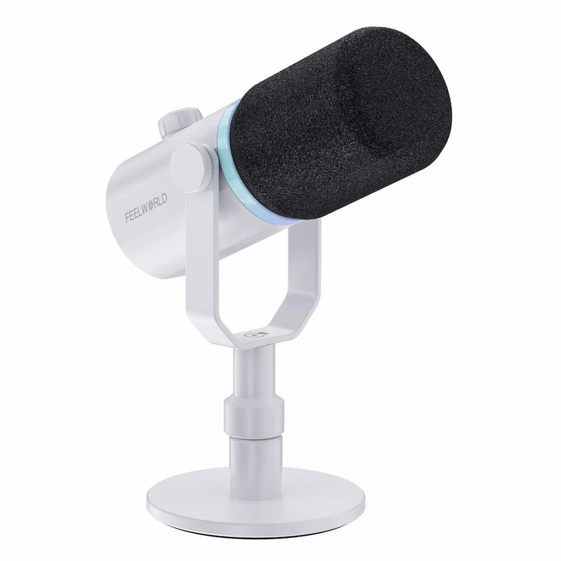 FEELWORLD PM1 XLR USB Dynamic Microphone with Desktop Stand for Podcast