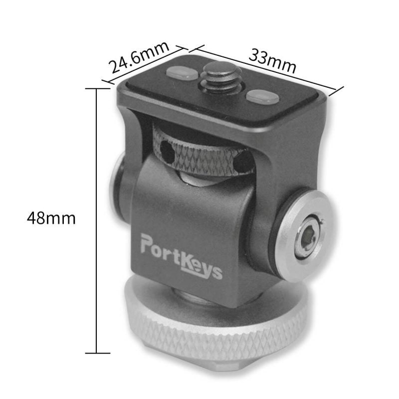Portkeys MH-2 Monitor Holder พอร์ตเชื่อมต่อและช่องต่อไฟ