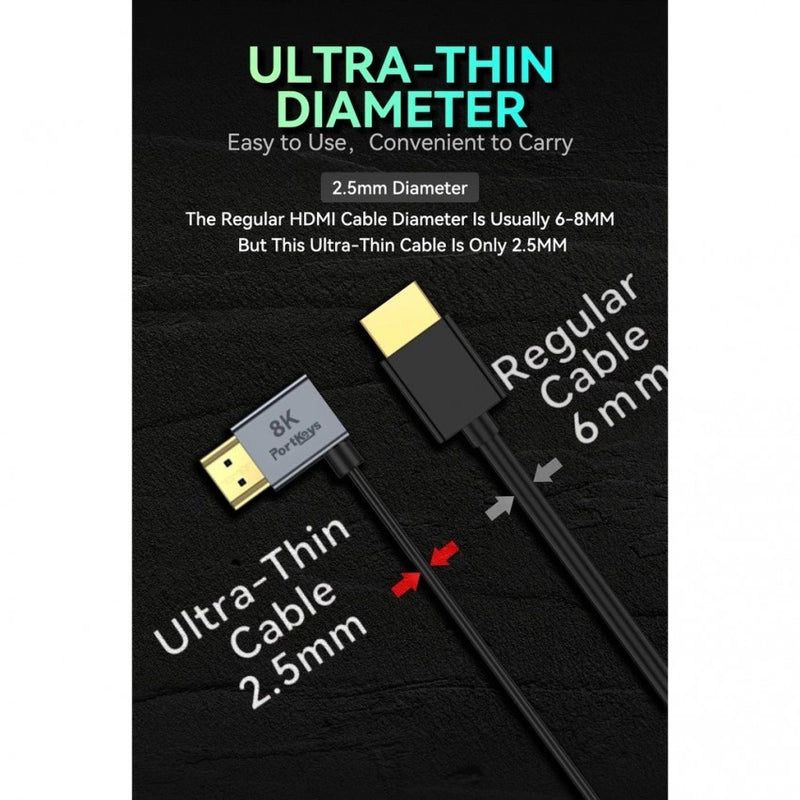 Portkeys 2.5MM Ultra-Thin HDMI Cable