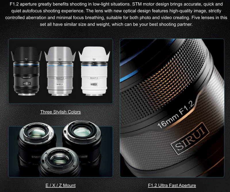 เลนส์ SIRUI Sniper 23-33-56mm F1.2 ออโต้โฟกัส APS-C