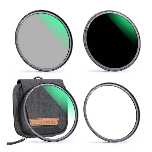 K&F 49-82mm Nano-X, MCUV+CPL+ND1000+Adapter Ring Magnetic 4 in 1 Lens Filter Kit Waterproof Scratch-Resistant Anti-Reflection with Filter Pouch Lens Filter K&F Concept