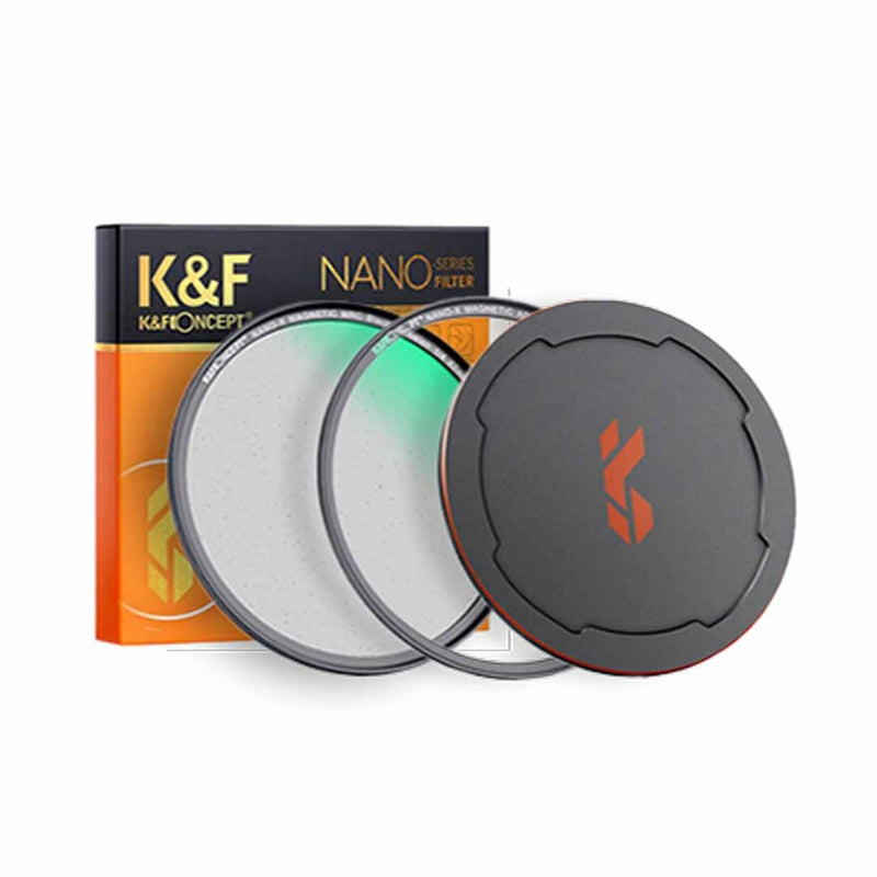 K&F 49-82mm Nano-X Magnetic 1/4 Black Mist Diffusion Filter, HD, Waterproof/Scratch-Resistant/Anti-Reflection, with Magnetic Mounting Ring and Magnetic Metal Top Cover Lens Filter K&F Concept