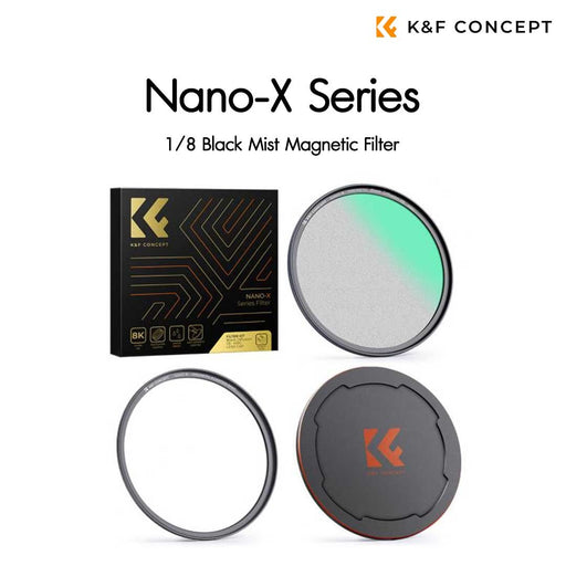 K&F 49-82mm Nano-X Magnetic 1/8 Black Mist Diffusion Filter, HD, Waterproof/Scratch-Resistant/Anti-Reflection, with Magnetic Mounting Ring and Magnetic Metal Top Cover Lens Filter K&F Concept