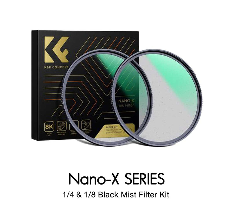 K&F 49-82mm Nano-X 1/4 & 1/8 Black Mist Filter Kit Lens Filter K&F Concept