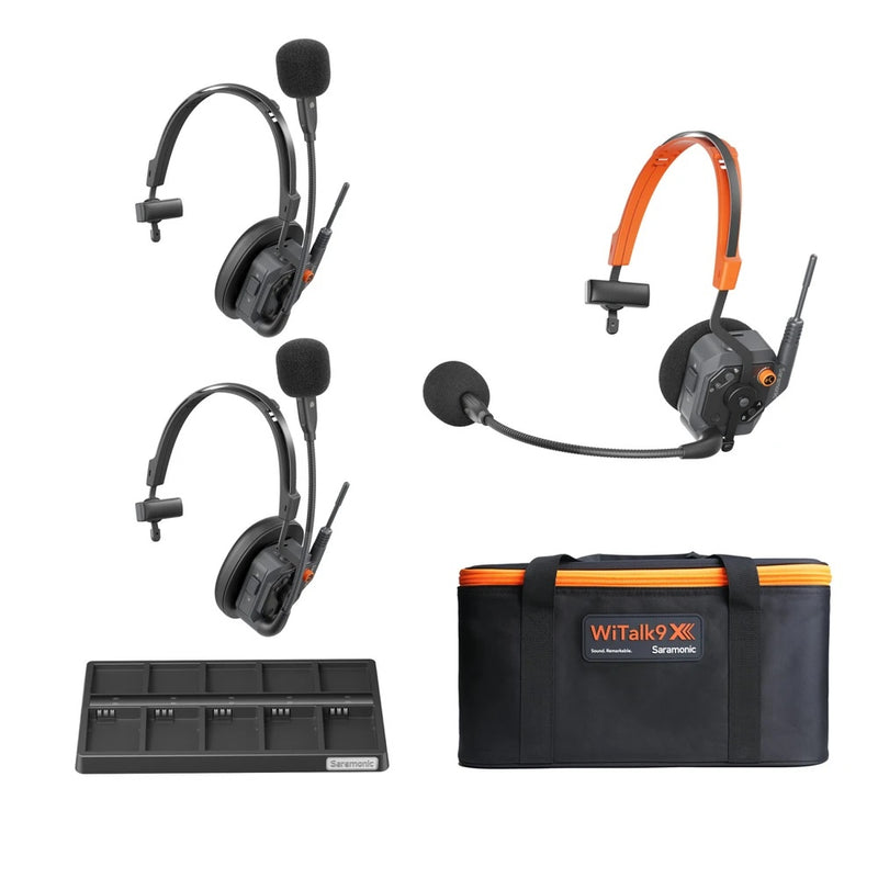 Saramonic WiTalk9X Single-Ear Full-Duplex Wireless Intercom System 1.9GHz DECT (3 / 5 / 9-Person Kit)