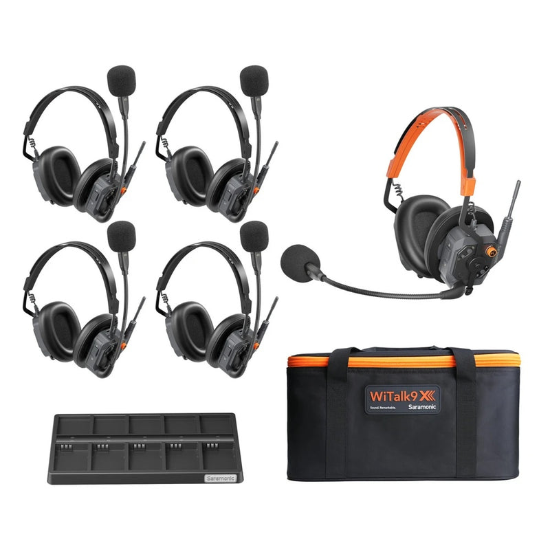 Saramonic WiTalk9X Dual-Ear Full-Duplex Wireless Intercom System 1.9GHz DECT (3 / 5 / 9-Person Kit)