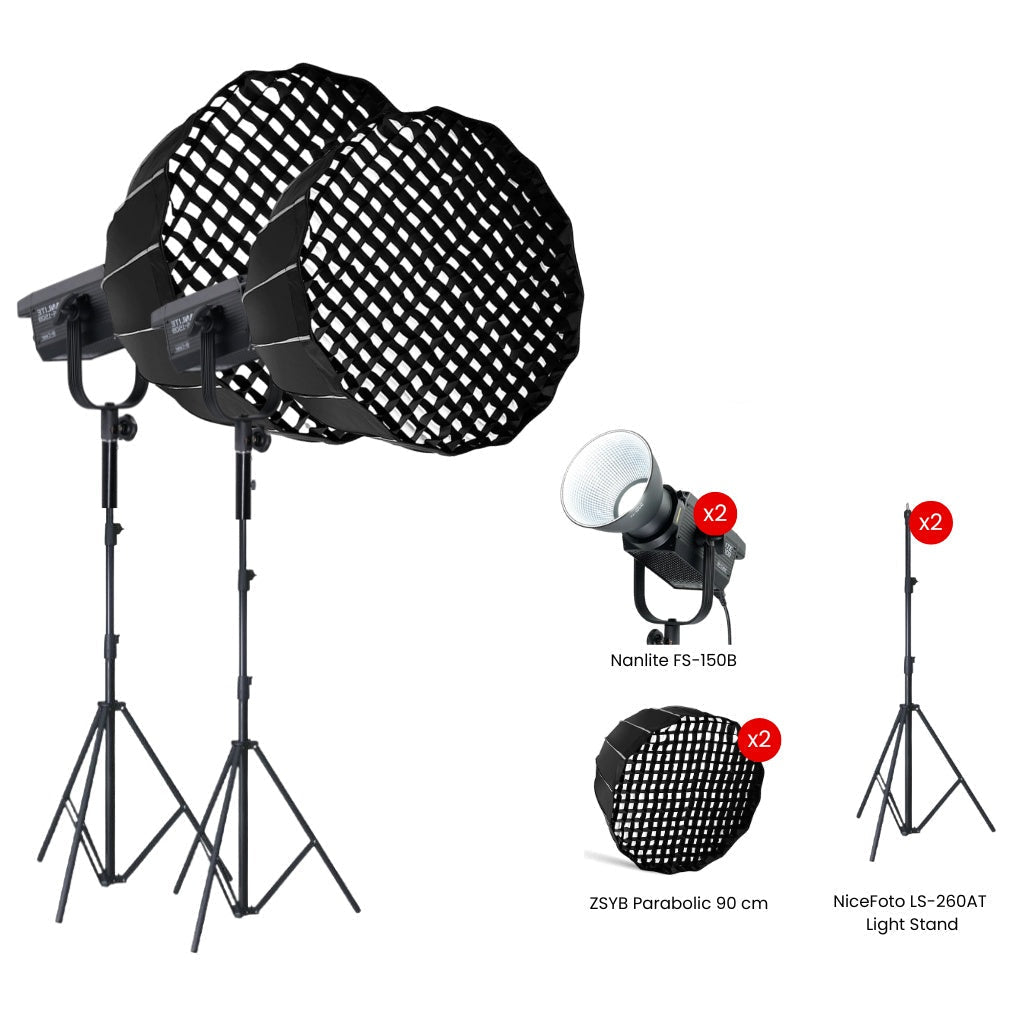 ชุดไฟไลฟ์สด Daylight Nanlite FS-150 Live Double Set สว่าง 26,380 lux ที่ 1 เมตร