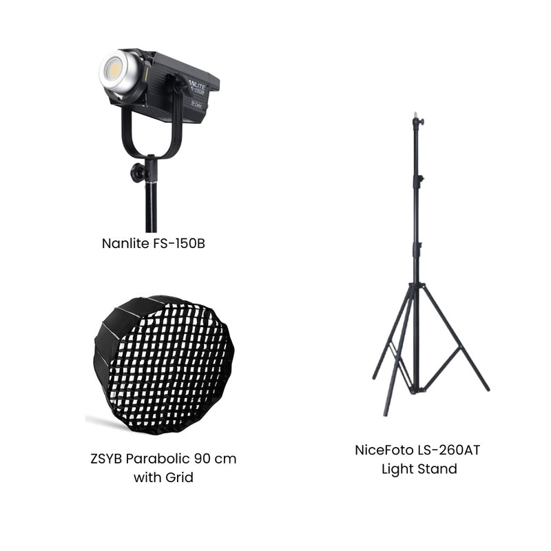 Nanlite FS-150 Live Set light kit – 26,380 lux at 1 m