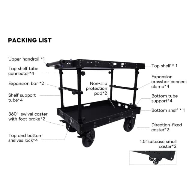 DIGITALFOTO Titan Cart 300kg Payload Collapsible วัสดุแข็งแรงทนทาน