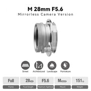 TTArtisan 28mm F5.6 Leica M Mount Wide Angle เมาท์ Leica M