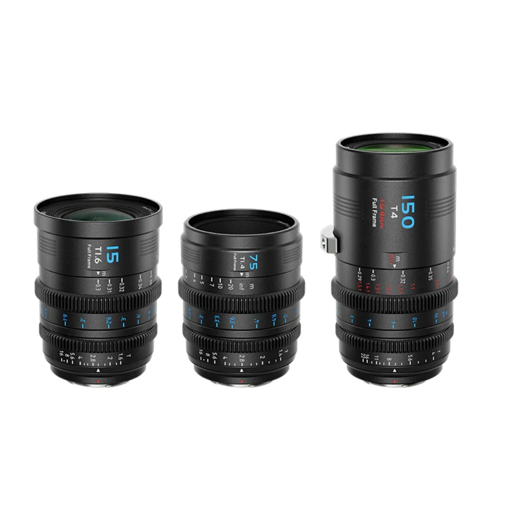 SIRUI Vision Prime 1 Series 15mm T1.6 + 75mm T1.4 + 150mm T4 Macro Full Frame เลนส์ภาพยนตร์ Full Frame