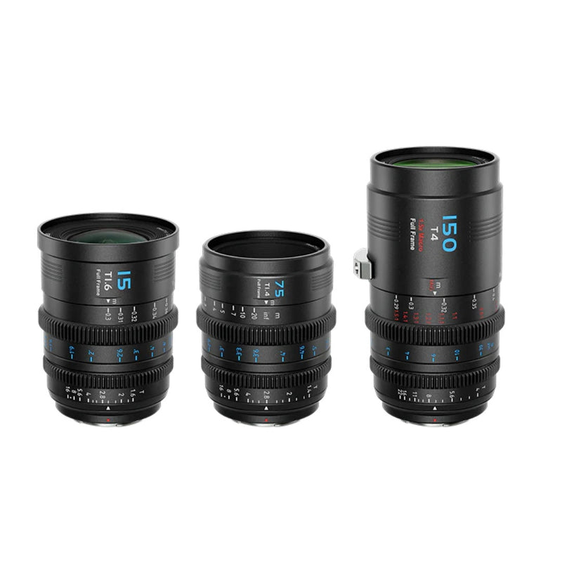 SIRUI Vision Prime 1 Series 15mm T1.6 + 75mm T1.4 + 150mm T4 Macro Full Frame เลนส์ภาพยนตร์ Full Frame